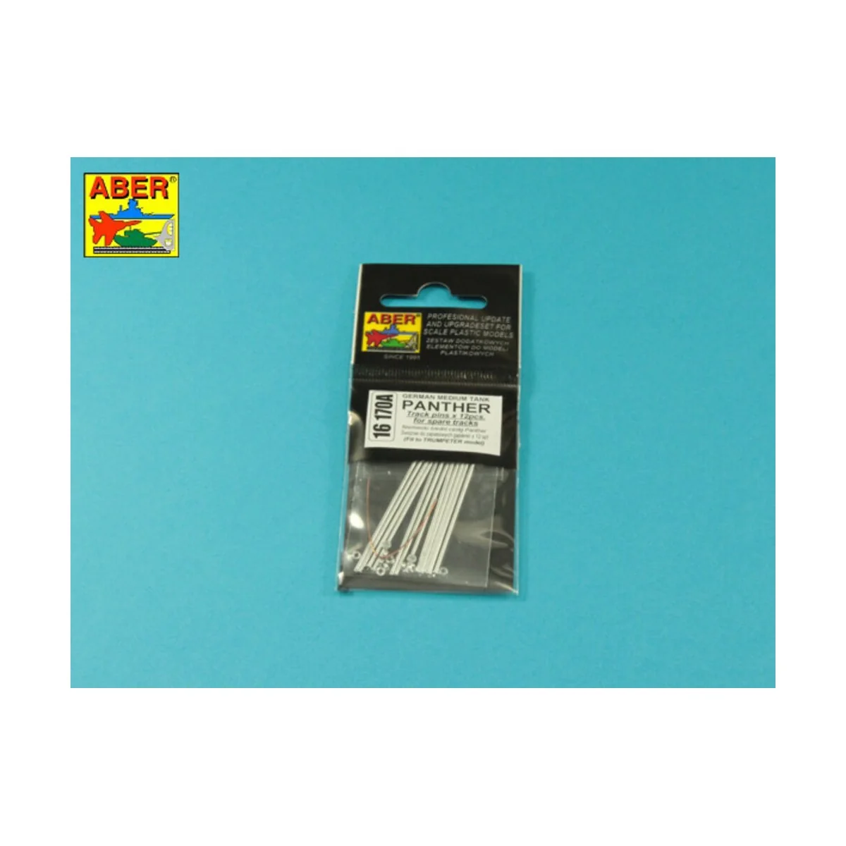 Panther spare track link pins x 12 pcs., 1/16 - Aber Models 16 170A