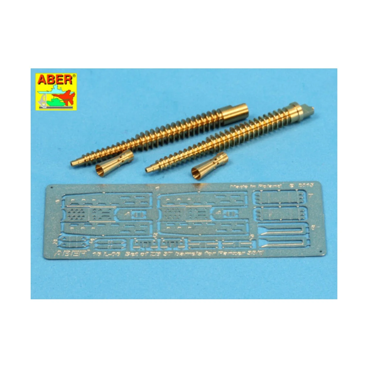 Set of two barrels ZB 37 for Panzer 38(t), 1/16 - Aber Models 16 L-06