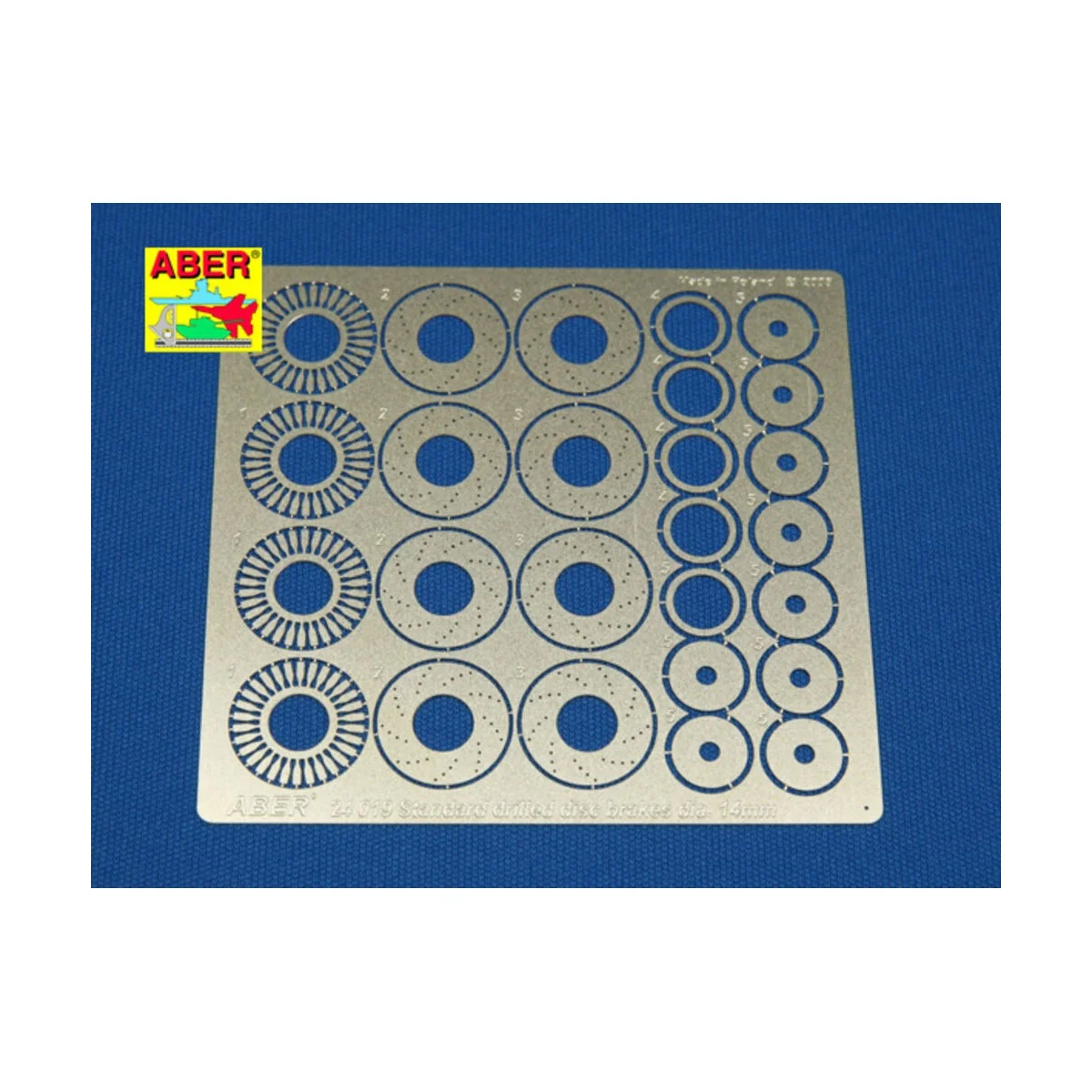 Standard drilled discs brakes dia 14mm, 1/24 - Aber Models 24019