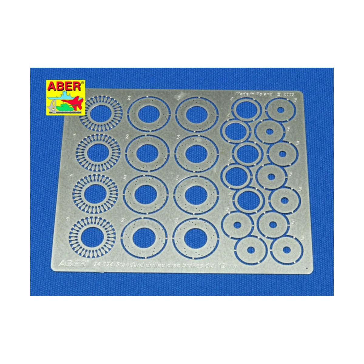 Standard drilled discs 12mm, 1/24 - Aber Models 24024