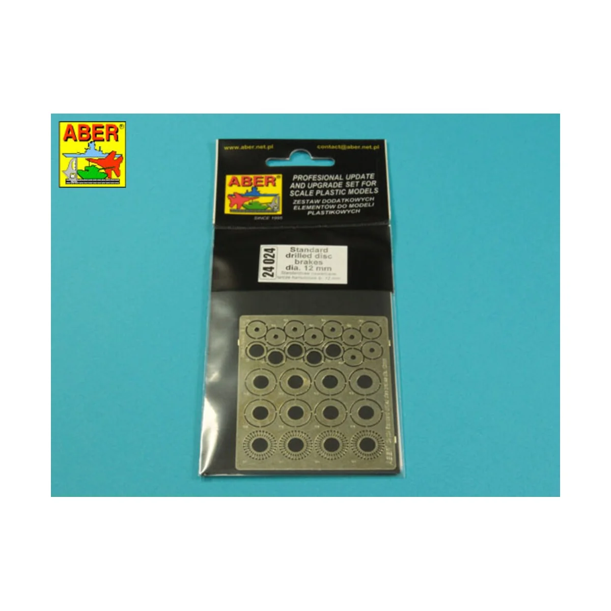 Standard drilled discs 12mm, 1/24 - Aber Models 24024