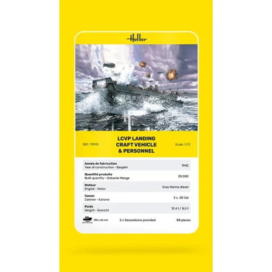 LCVP Landing Craft Vehicle & Personnel, 1/72 - Heller 79995