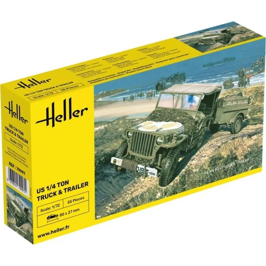US 1/4 Ton Truck & Trailer, 1/72 - Heller 79997 US 1/4 Ton Truck & Trailer, 1/72 - Heller 79997