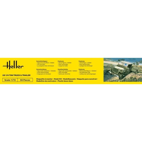 US 1/4 Ton Truck & Trailer - Heller 79997