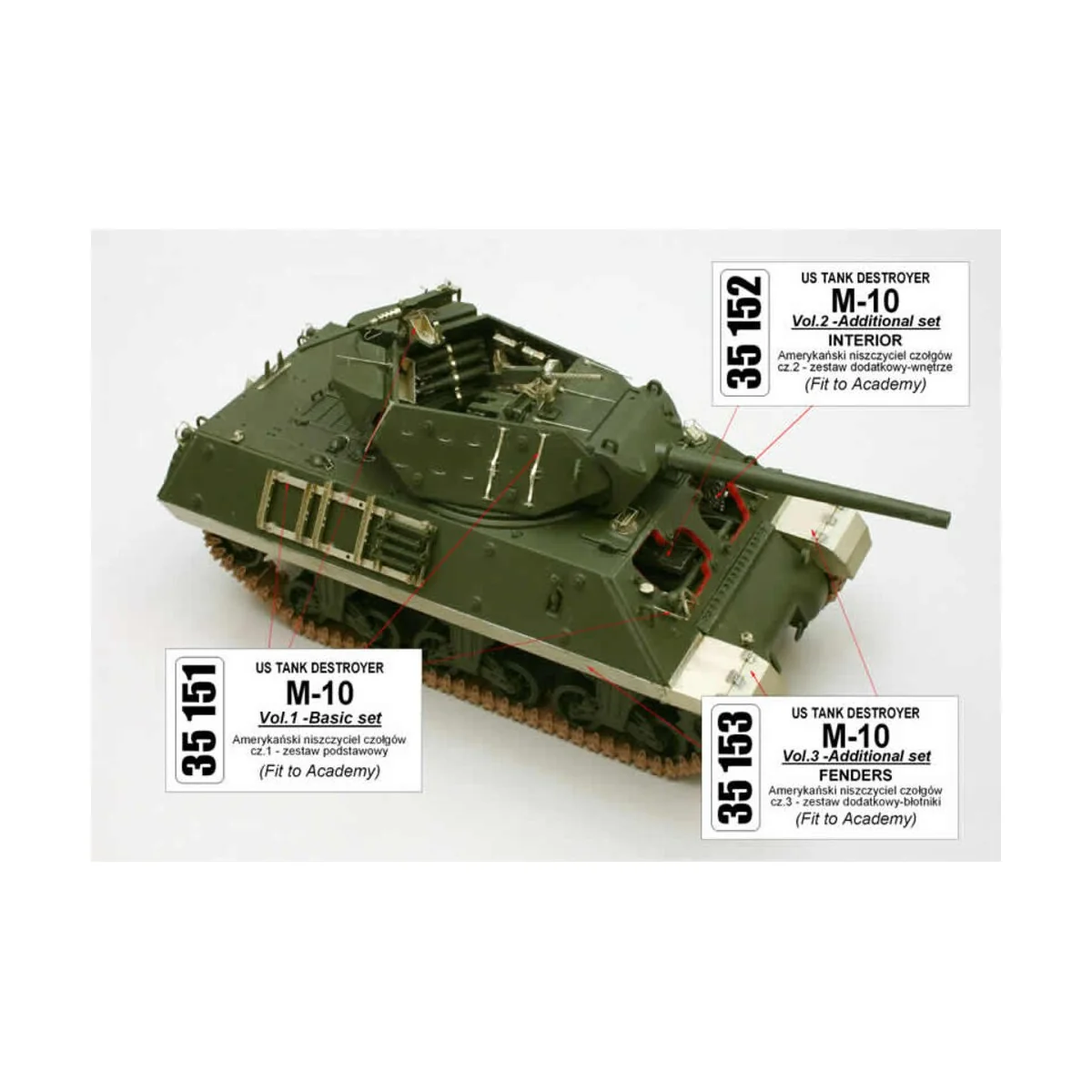US Tank Destroyer M-10 - Vol.1 - basic set, 1/35 - Aber Models 35151