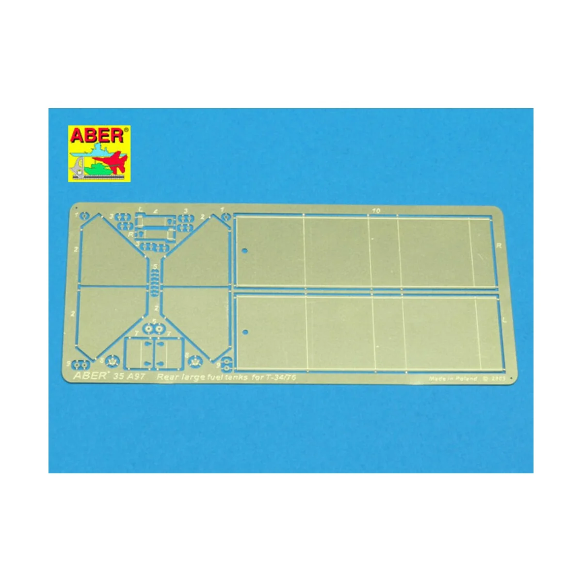 Rear large fuel tanks for T-34/76, 1/35 - Aber Models 35 A097