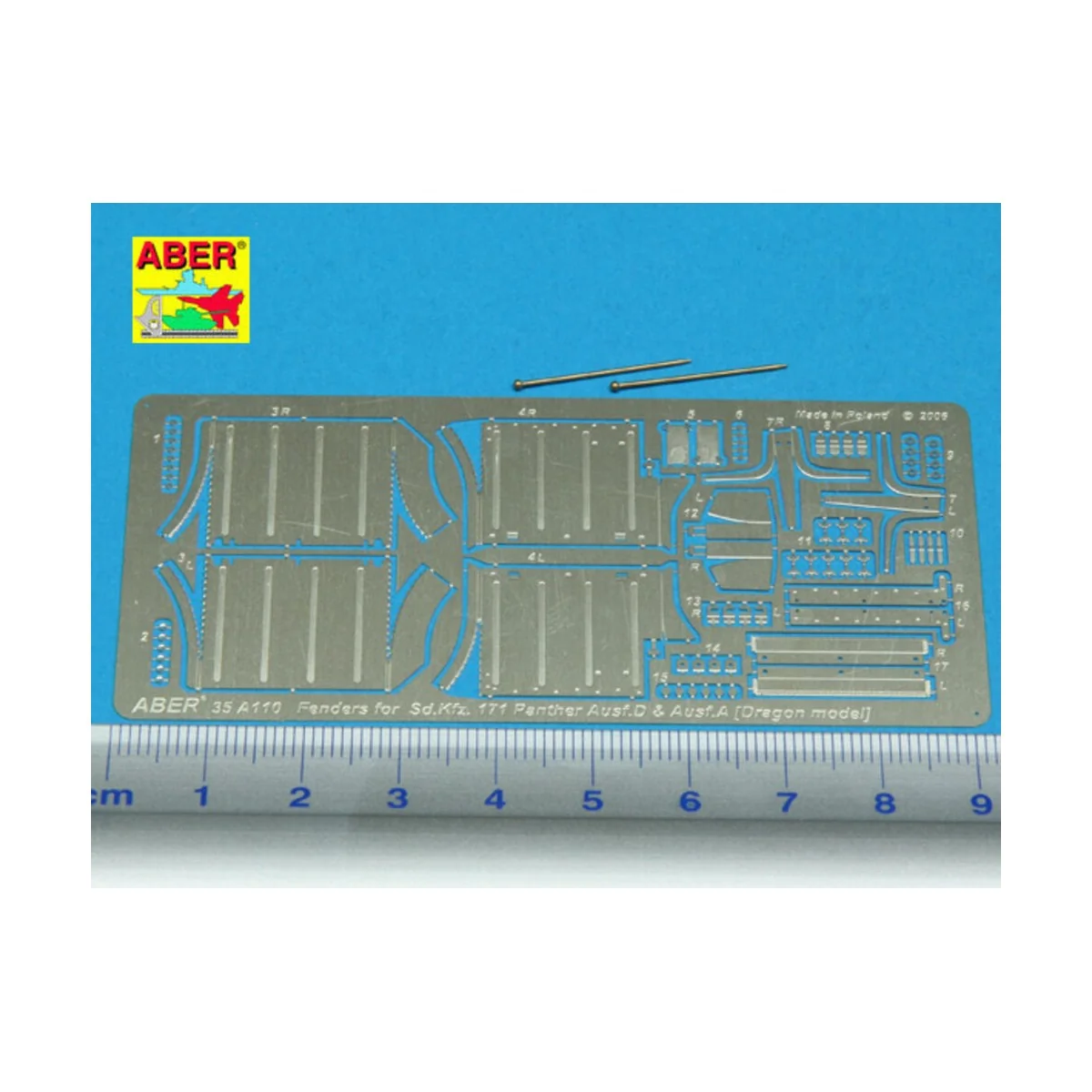 Front fenders for Panther Ausf.A/D, 1/35 - Aber Models 35 A110