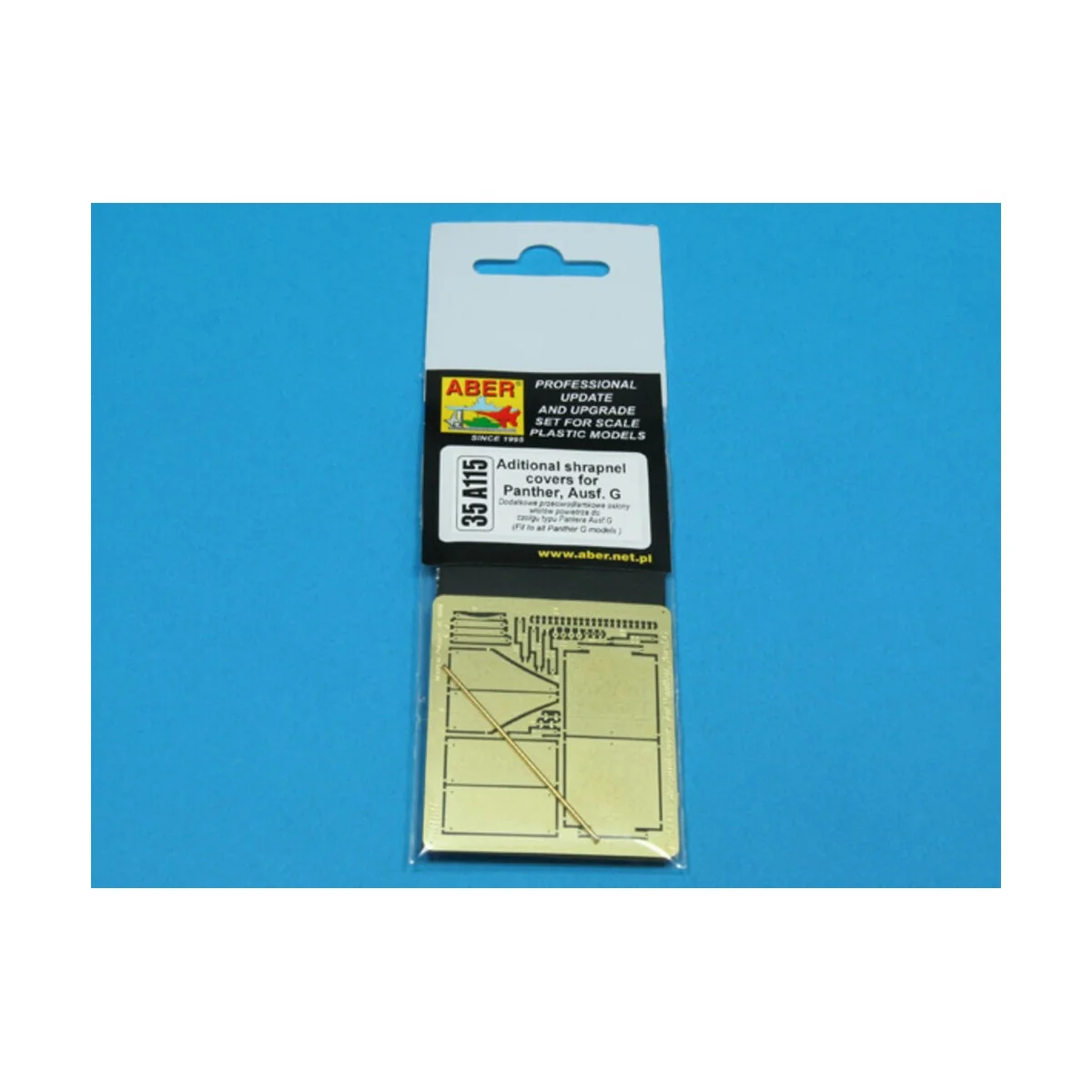 Aditional shrapnel covers for Panther.G, 1/35 - Aber Models 35 A115