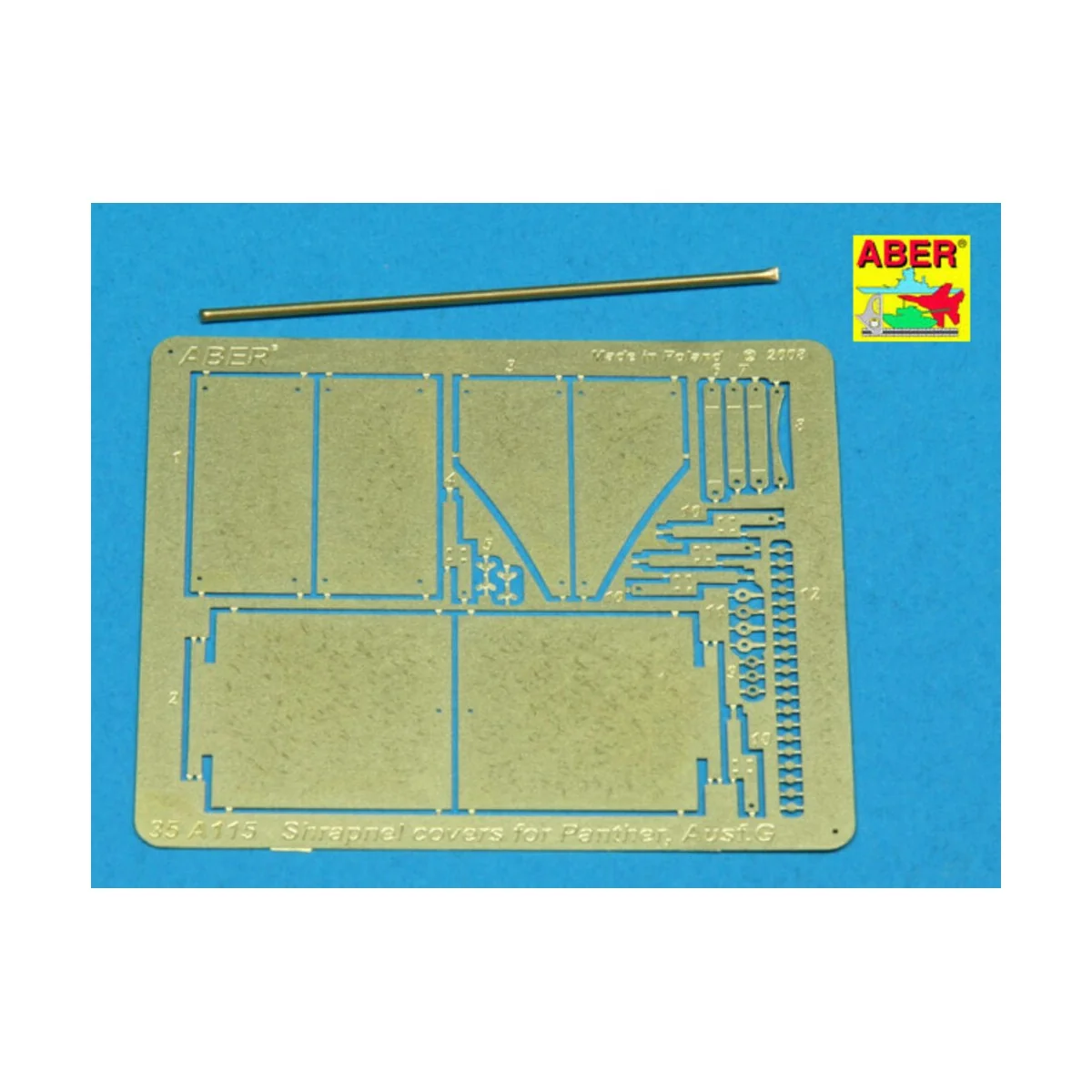 Aditional shrapnel covers for Panther.G, 1/35 - Aber Models 35 A115