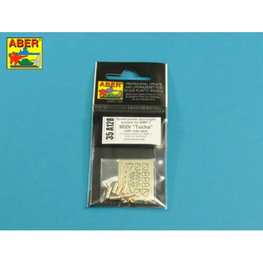Soviet smoke Discharges system for BMP-1 902V Tucha with rack, 1/35...