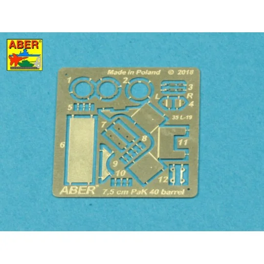 German 75 mm Barrel for PaK 40- Early model, 1/35 - Aber Models 35 ...
