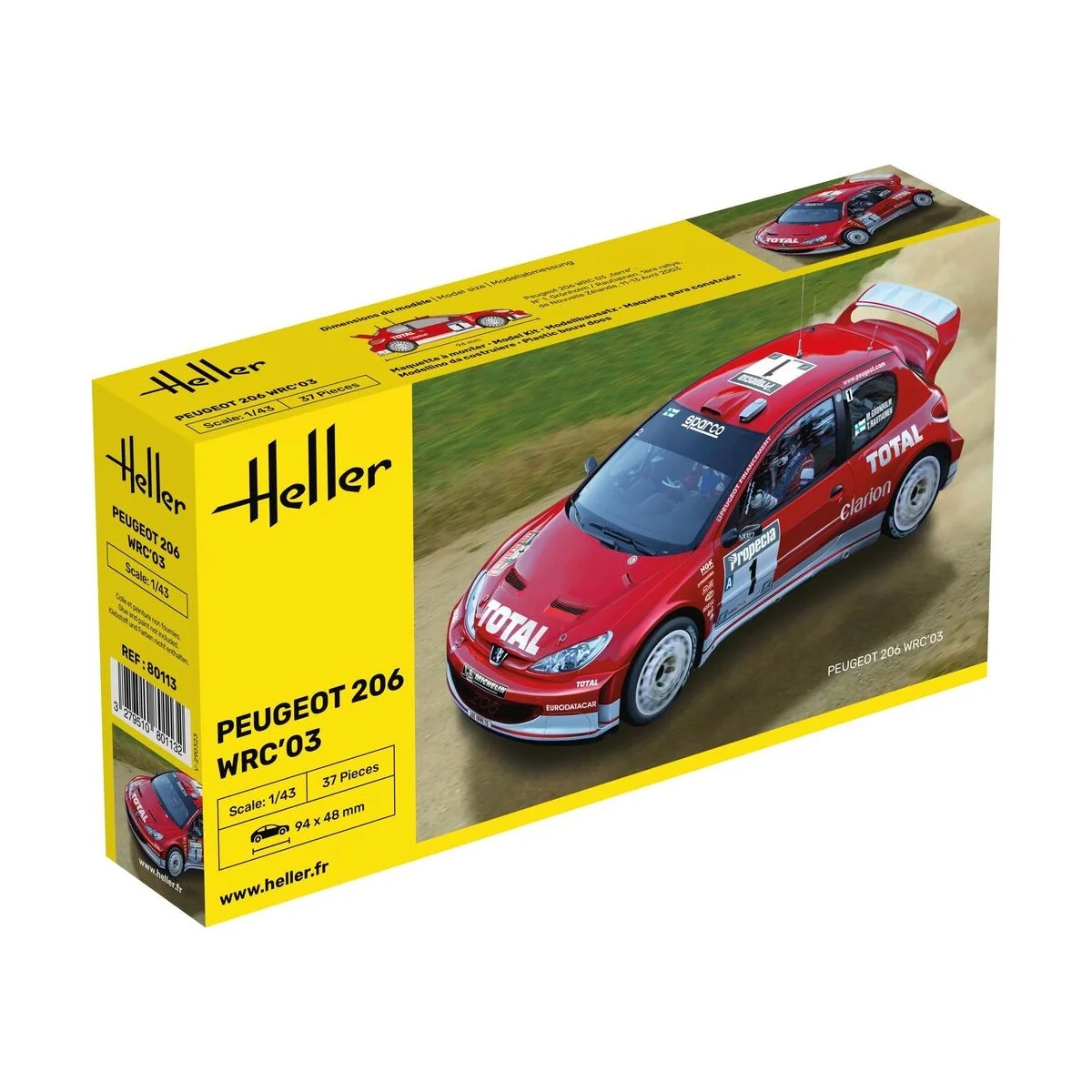 Peugeot 206 WRC'03, 1/43 - Heller 80113 Peugeot 206 WRC'03, 1/43 - Heller 80113