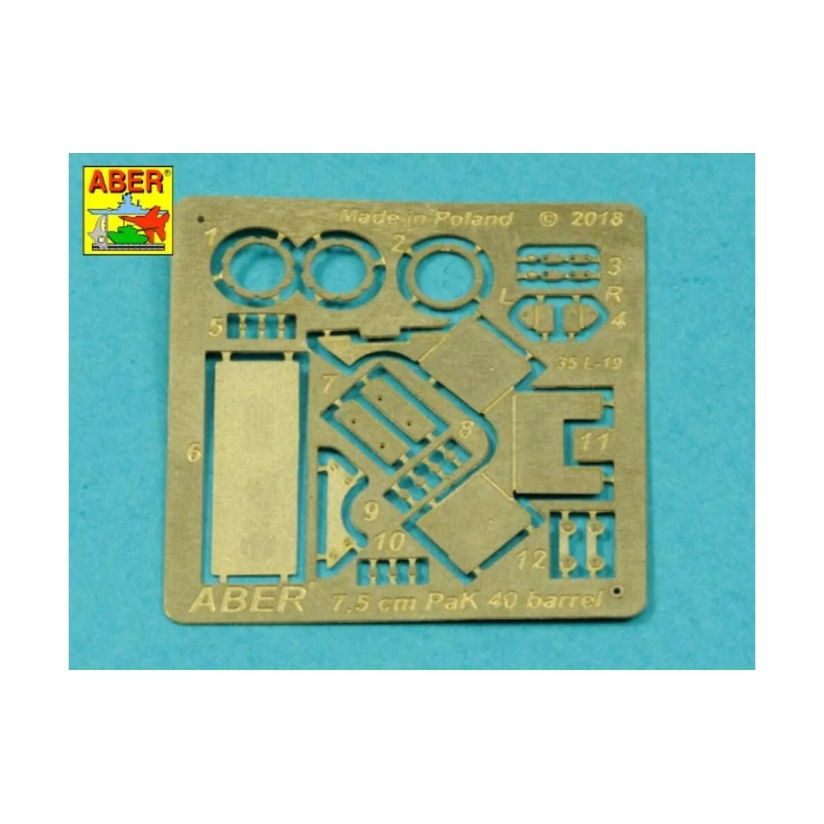 German 75 mm Barrel for PaK 40 - Late model, 1/35 - Aber Models 35 ...