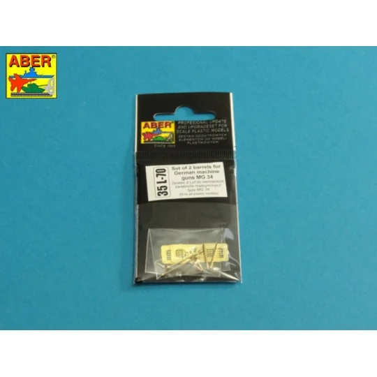 Set of 2 Barrels for German machine guns MG34, 1/35 - Aber Models 3...