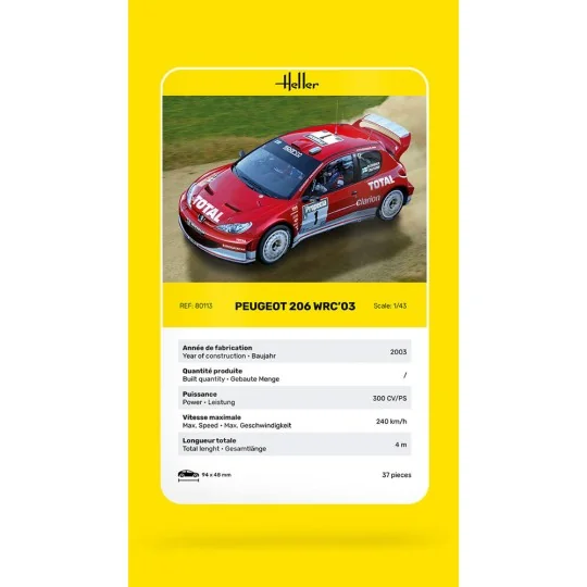 Peugeot 206 WRC'03, 1/43 - Heller 80113 Peugeot 206 WRC'03, 1/43 - Heller 80113
