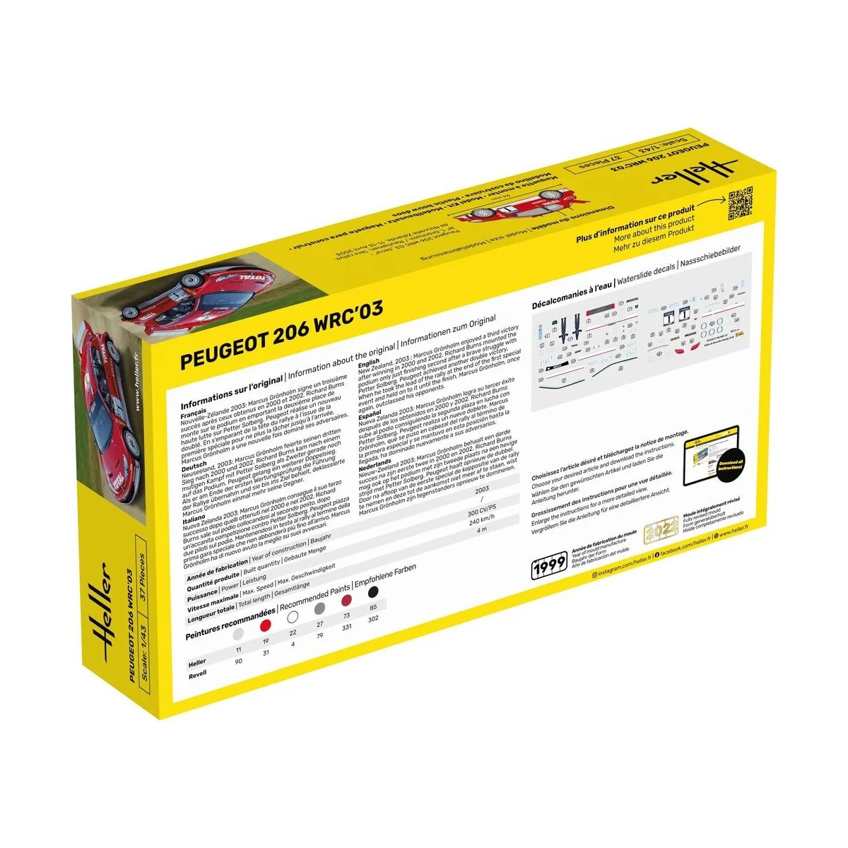 Peugeot 206 WRC'03, 1/43 - Heller 80113 Peugeot 206 WRC'03, 1/43 - Heller 80113