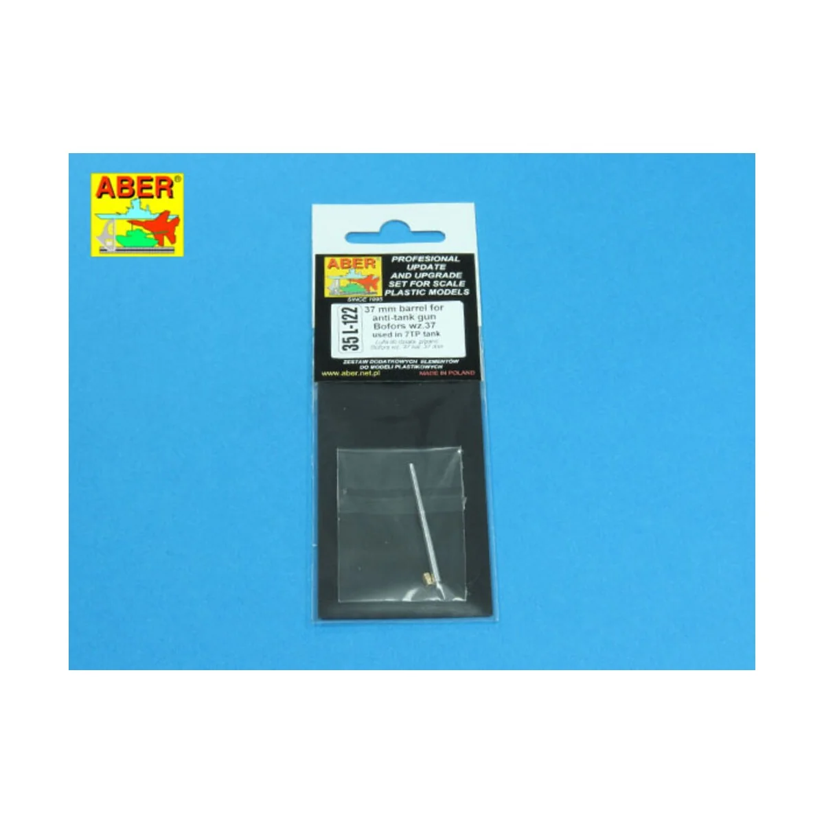 37mm gun barrel for Bofors wz 37cal., 1/35 - Aber Models 35 L-122