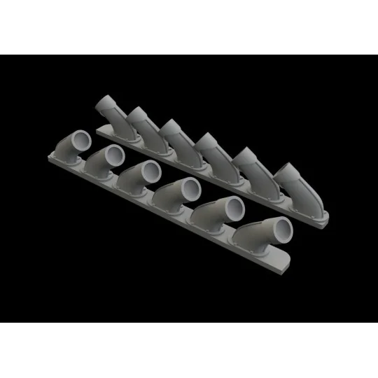Spitfire Mk.XIV exhaust stacks f.Airfix - Eduard Accessories 648470