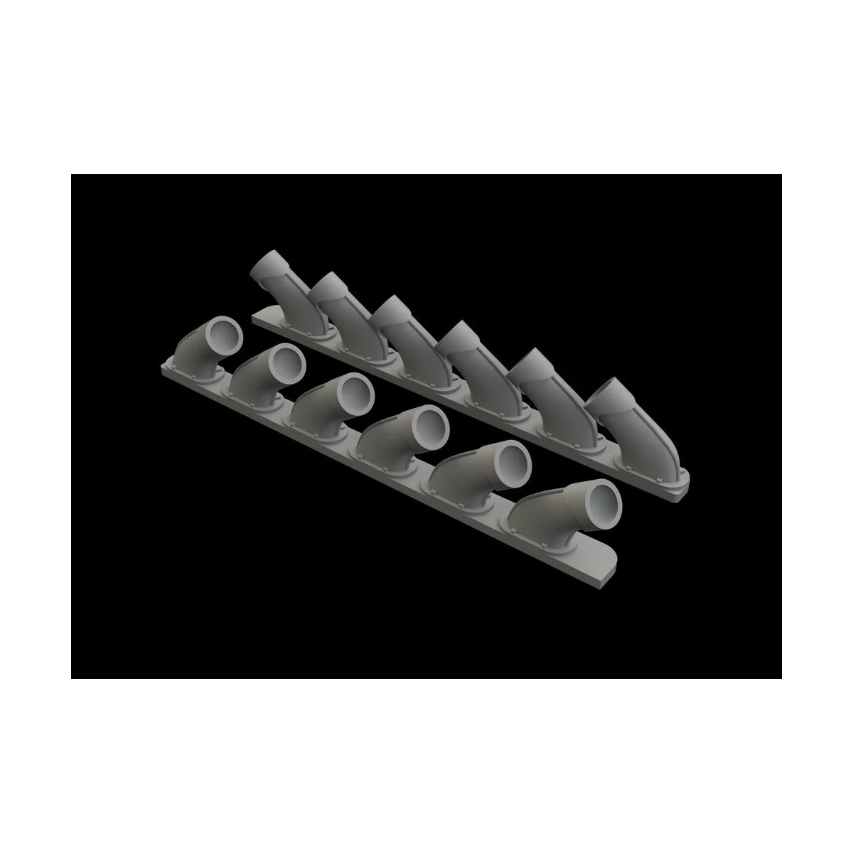 Spitfire Mk.XIV exhaust stacks f.Airfix - Eduard Accessories 648470