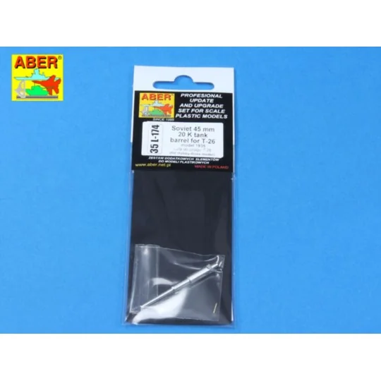 45 mm 20 K tank barrel for T-26, 1/35 - Aber Models 35 L-174
