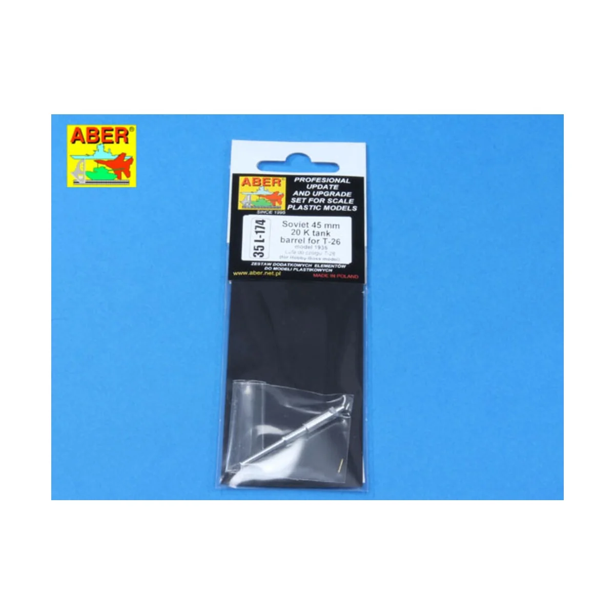 45 mm 20 K tank barrel for T-26, 1/35 - Aber Models 35 L-174
