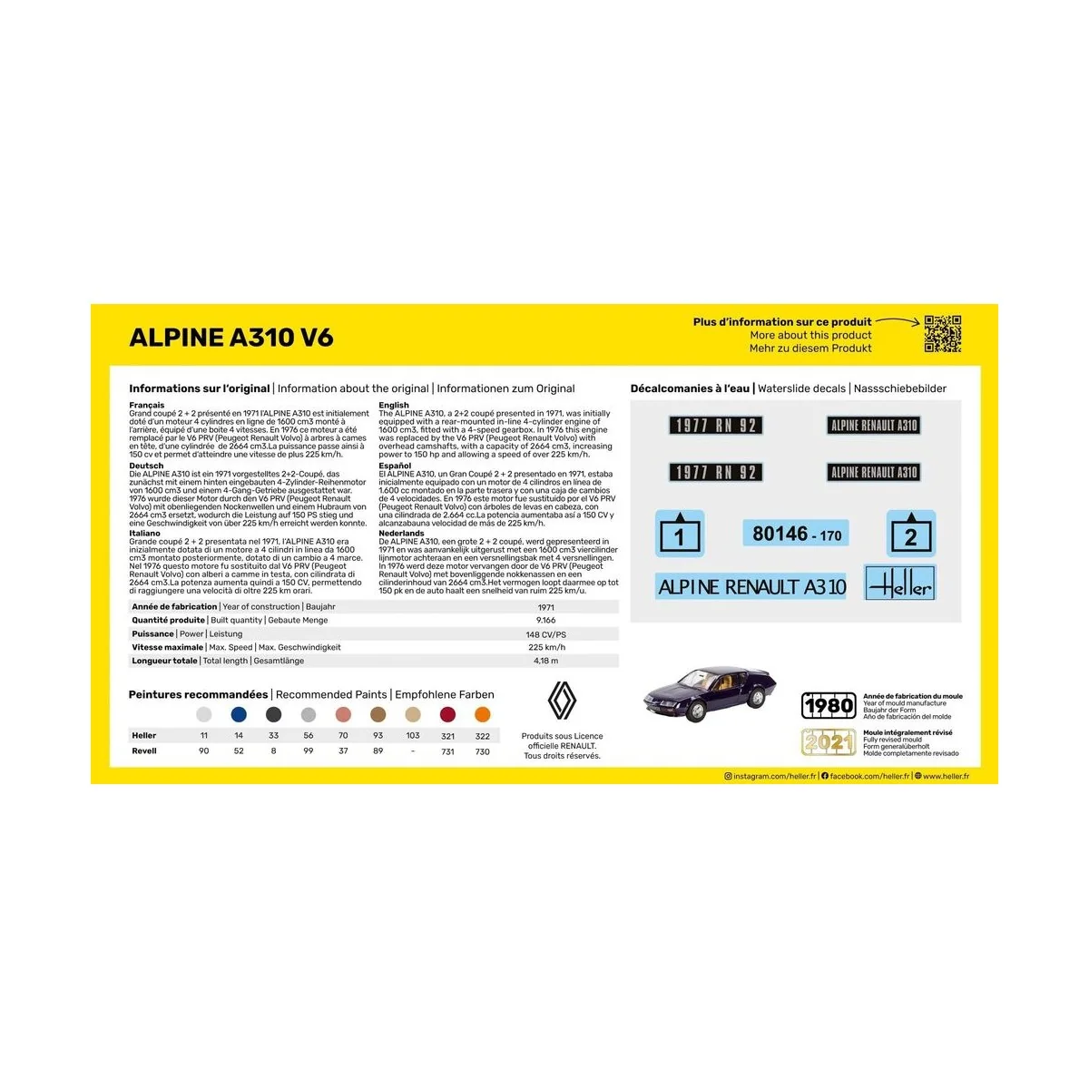 Alpine A310, 1/43 - Heller 80146 Alpine A310, 1/43 - Heller 80146