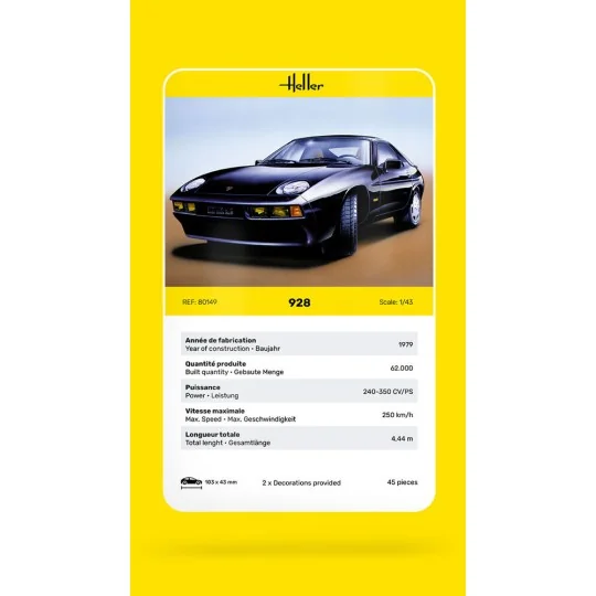 928, 1/43 - Heller 80149 928, 1/43 - Heller 80149