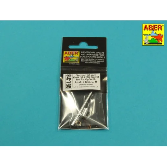 Germ.50mm KwK39L/60 Barrel Pz.Kpfw.IIIAusfJ, L, M., 1/35 - Aber Mod...