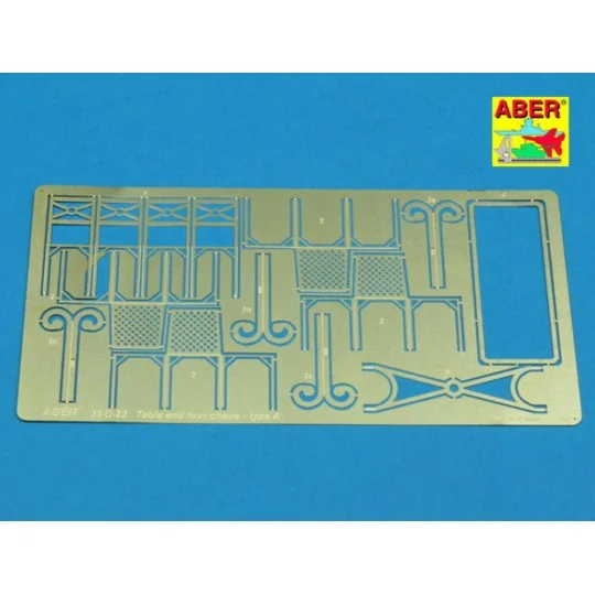 Table & four chairs type A, 1/35 - Aber Models 35D-22