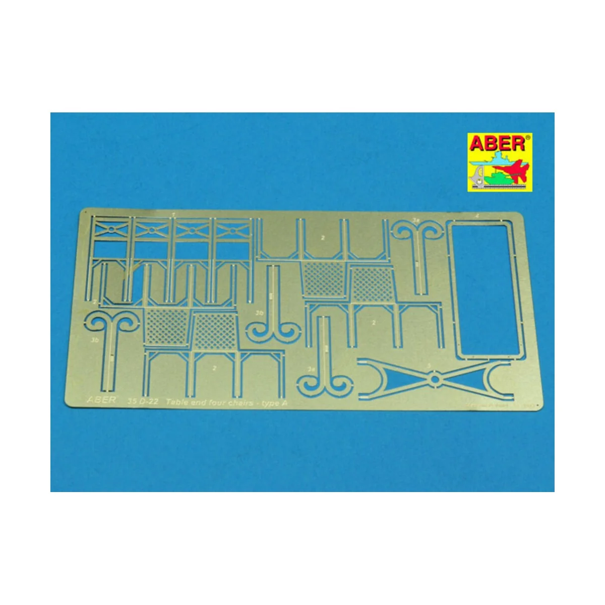 Table & four chairs type A, 1/35 - Aber Models 35D-22