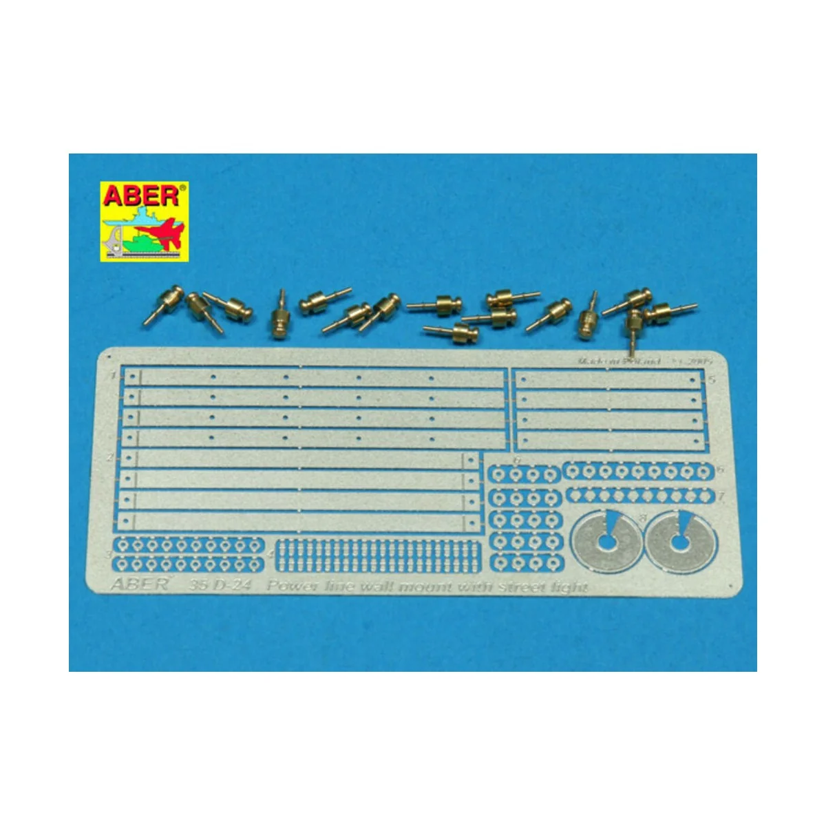 Power line wall mount with street light, 1/35 - Aber Models 35D-24
