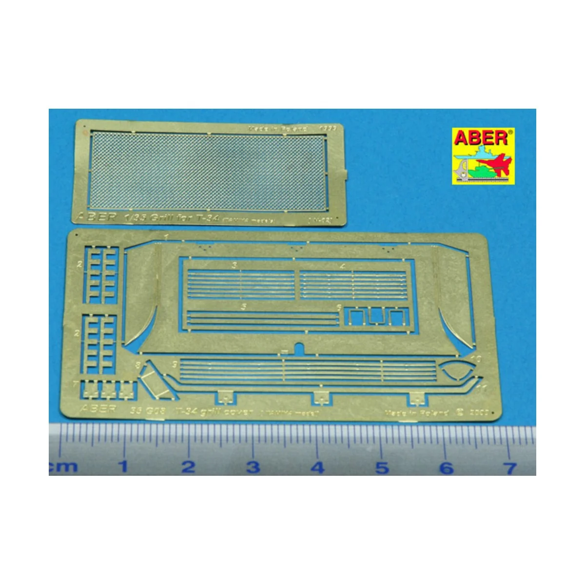 T-34 grill cover (Tamiya model), 1/35 - Aber Models 35G08