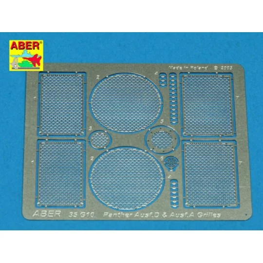 Grilles for Panther Ausf. A/D, 1/35 - Aber Models 35G10