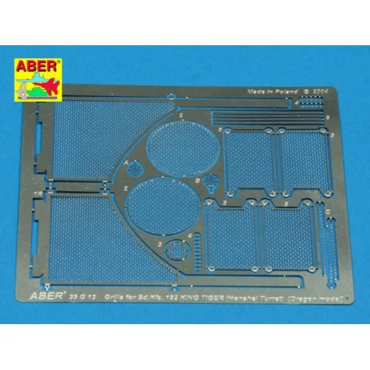 Grilles for Sd.Kfz. 182 King Tiger (Henshel Turret), 1/35 - Aber Mo...