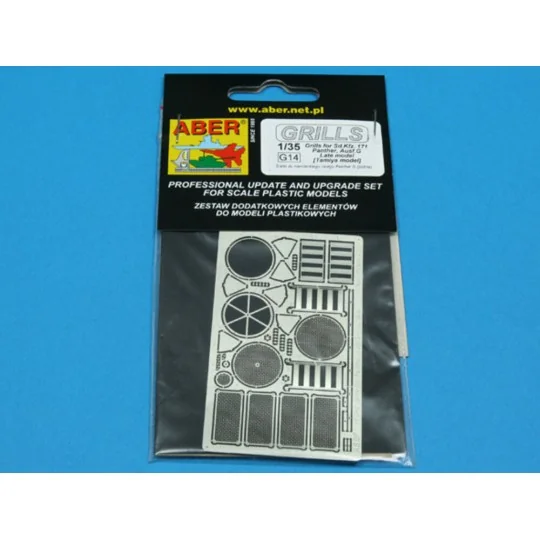 Grilles for Sd.Kfz. 171 Panther, Ausf G-late model, 1/35 - Aber Mod...
