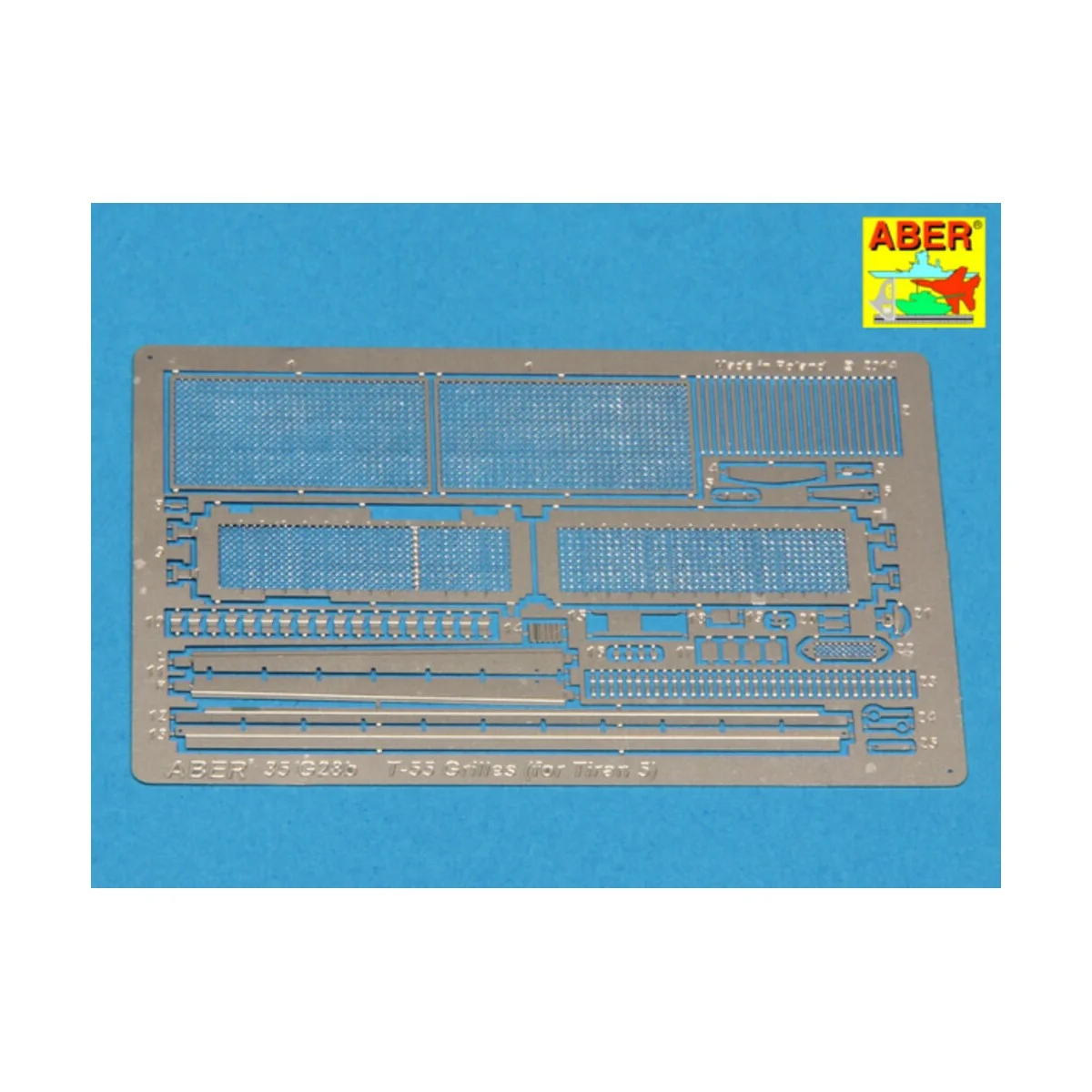 Grilles for Russian tank T-55 also Tiran 5, 1/35 - Aber Models 35G28