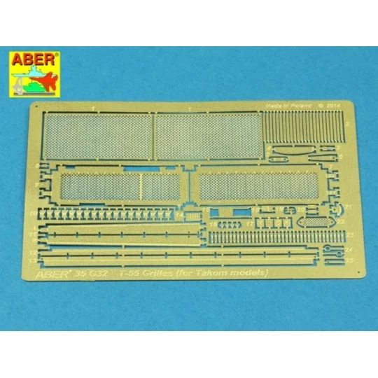 Grilles for T-55AM also for T-55AMV, 1/35 - Aber Models 35G32