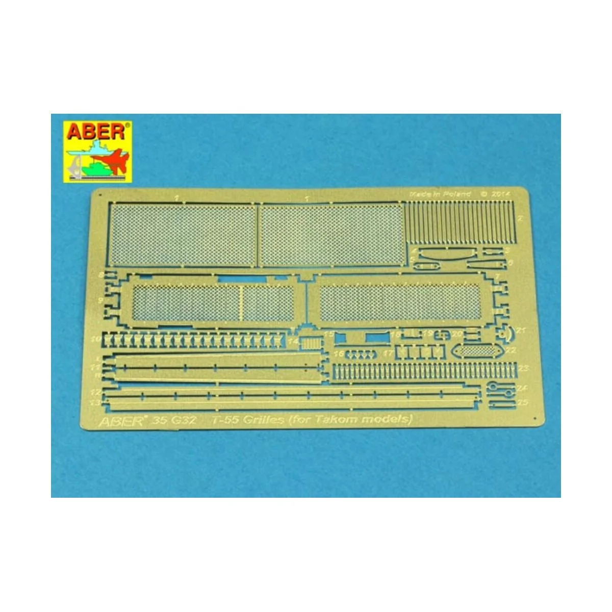Grilles for T-55AM also for T-55AMV, 1/35 - Aber Models 35G32