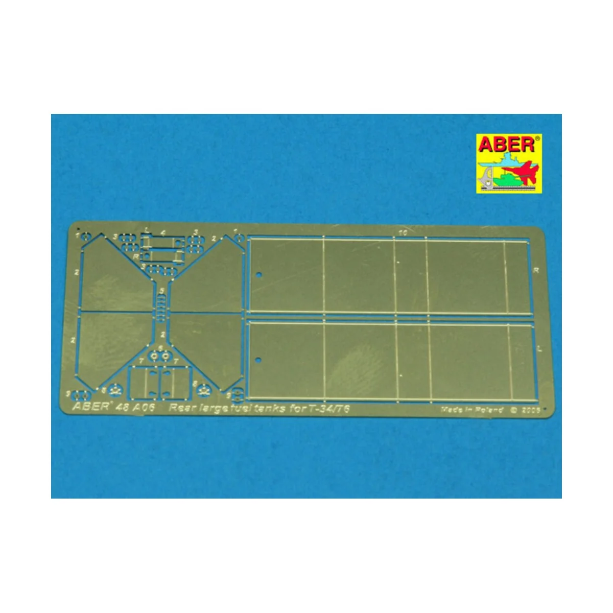 Rear large fuel tanks for T-34/76, 1/48 - Aber Models 48 A06