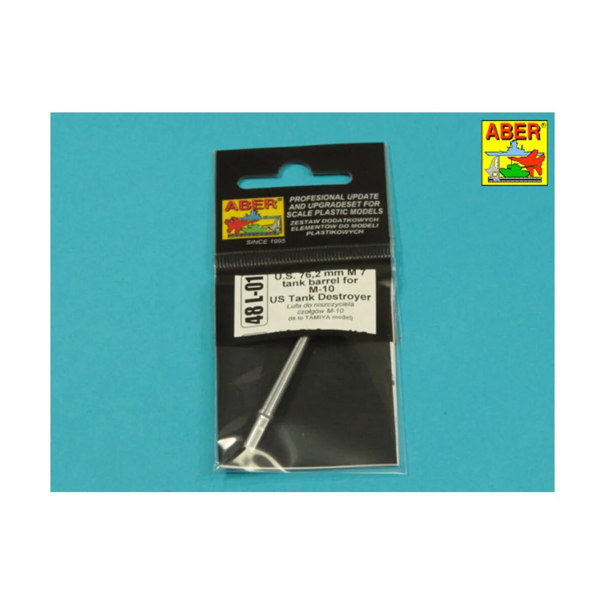 US 76, 2 mm M7 tank barrel for M-10, 1/48 - Aber Models 48 L-01