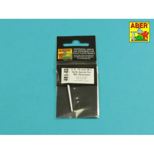 U.S. 75mm M 3 tank barrel for M 4 Sherman, 1/48 - Aber Models 48 L-03