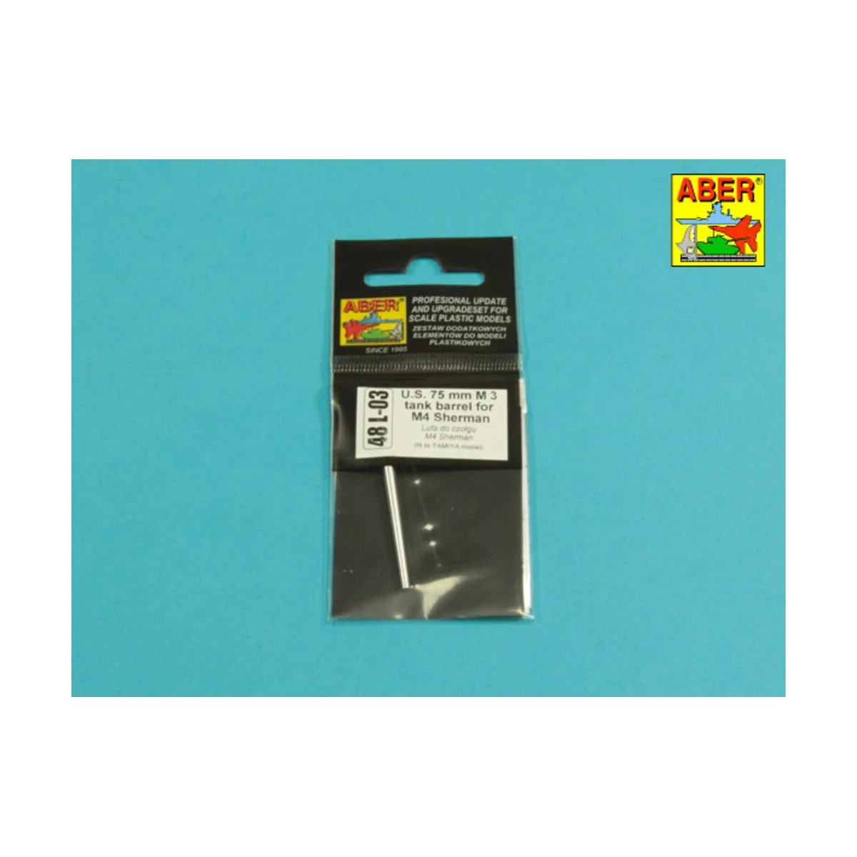 U.S. 75mm M 3 tank barrel for M 4 Sherman, 1/48 - Aber Models 48 L-03