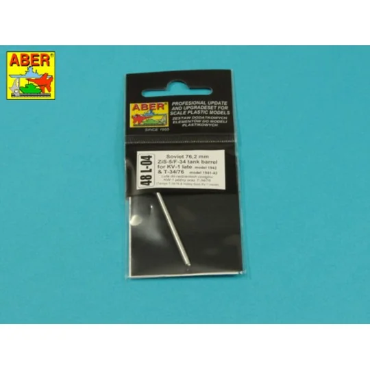 Russian 76, 2mm F-34 tank barrel for T-34/76, 1/48 - Aber Models 48...