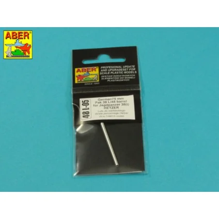 German 75mm Pak 39 L/48 barrel for Jagdpanzer 38(t) HETZER, 1/48 - ...