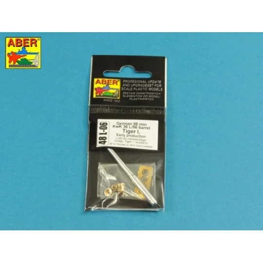 German 88 mm KwK 36 L/56 Tiger I Early Barrel, 1/48 - Aber Models 4...