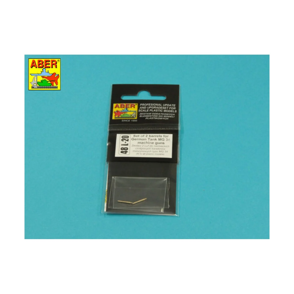 2 Barrels for German Tank MG 34, 1/48 - Aber Models 48 L-20