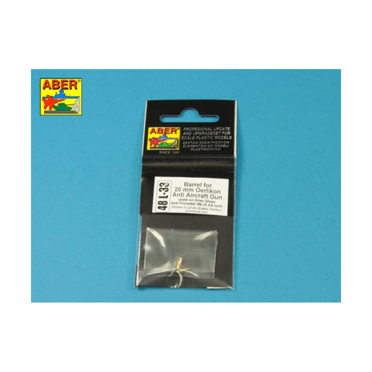 Barrel for 20mm Oerlikon Anti-aircraft Gun, 1/48 - Aber Models 48 L-33