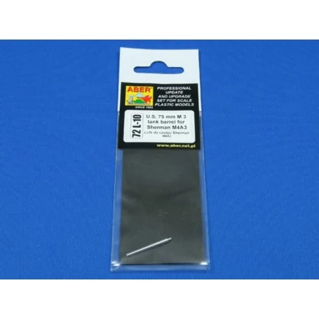 U.S. 75mm M3 tank barrel for Sherman M4 A3, 1/72 - Aber Models 72 L-10
