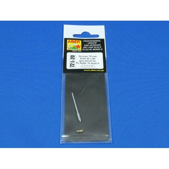 German gun barrel for Pz.Kpfw IV. Ausf, H, 1/72 - Aber Models 72 L-20