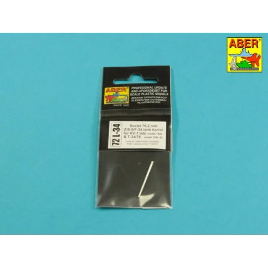 Soviet 76, 2mm ZiS-5/F-34 tank barrel for KV-1 late & T-34/76, 1/72...